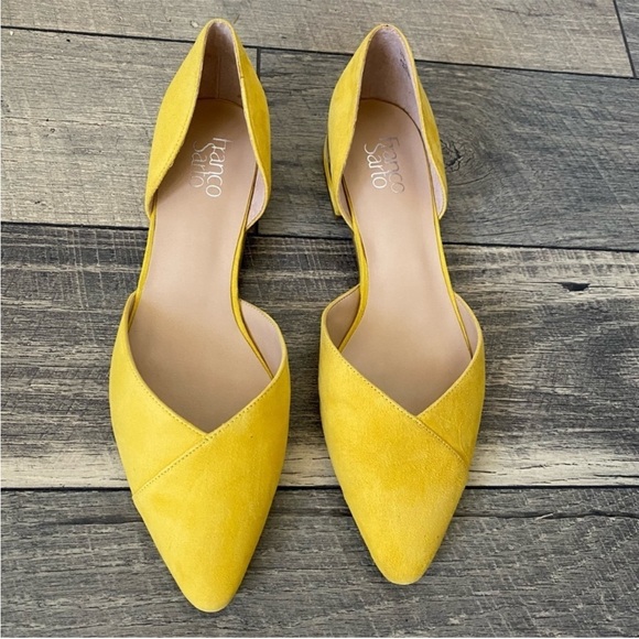 NWT Franco Sarto Sattara Yellow Suede Flats Spring Summer Office Size 11 - Picture 7 of 15
